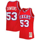 Before the next Philadelphia 76ers game tips off, pay homage to the franchise's storied past and one of the all-time brightest stars to wear the team's uniform with this Darryl Dawkins Hardwood Classics Swingman jersey from Mitchell & Ness. Its throwback-inspired design and Philadelphia 76ers graphics are sure to remind fellow fans of their favorite Darryl Dawkins moments.Brand: Mitchell & NessOfficially licensedSwingmanImportedMesh fabricSide splits at hemSleevelessHeat-sealed appliqueWoven jock tag at hemMaterial: 100% PolyesterMachine wash, line dry