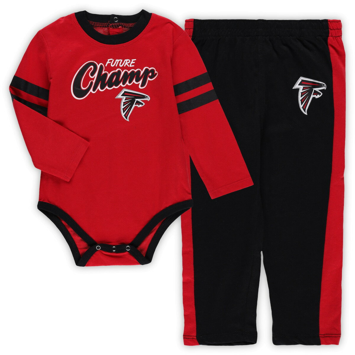 NFL ファルコンズ キッズウェアセット Outerstuff（アウタースタッフ） ベビー レッド (22 Infant Little Kicker LS Creeper & Pant Set)