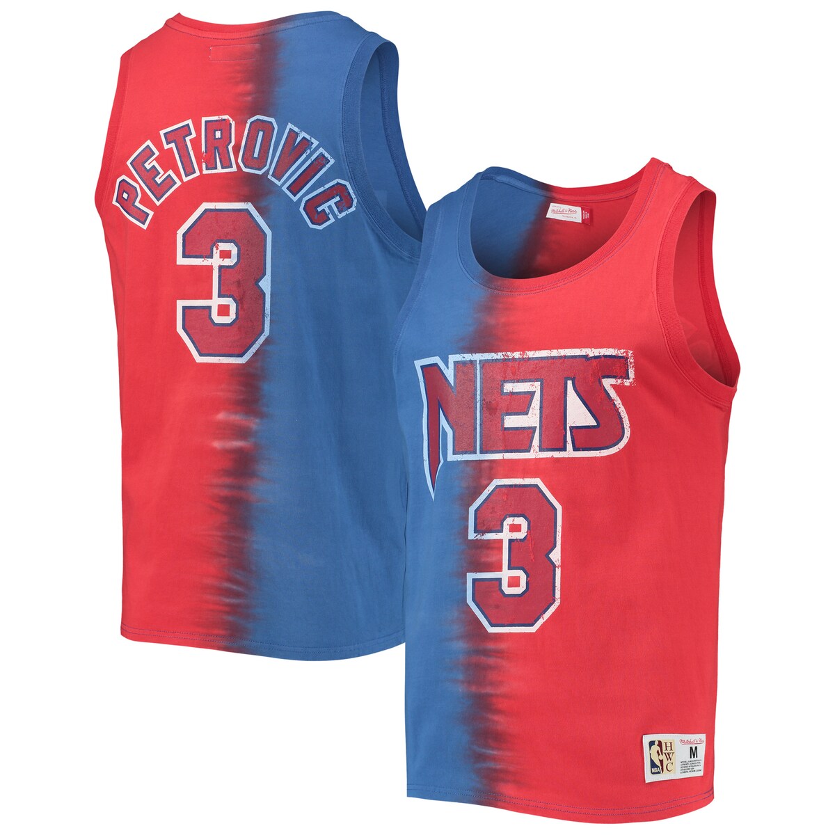 NBA ネッツ ドラゼン・ペトロヴィッチ タンクトップ Mitchell & Ness（ミッチェル＆ネス） メンズ ブルー (MNC NBA MEN'S TIE DYE COTTON N&N TANK)