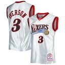 In the 75-year history of the NBA, the Philadelphia 76ers and Allen Iverson have both played a major role in that story. This Mitchell & Ness Hardwood Classics Swingman jersey is the perfect way to celebrate that fact. The throwback aesthetic and platinum design provide you with a sleek piece of Philadelphia 76ers gear that allows you to showcase your appreciation for the impact Allen Iverson made on the game of basketball.SwingmanBrand: Mitchell & NessImportedBottom hem with side splitsSleevelessTwill applique graphics with embroidered detailWoven jock tag at bottom hemMaterial: 100% PolyesterMachine wash, line dryOfficially licensed