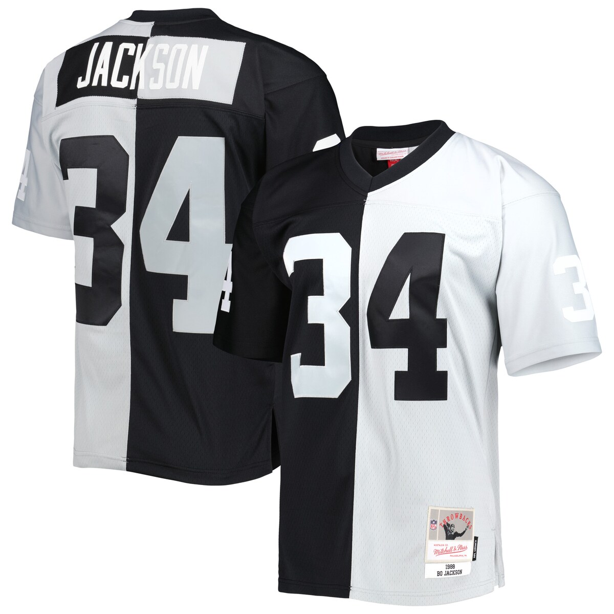 NFL レイダース ボー・ジャクソン レプリカ ユニフォーム Mitchell & Ness（ミッチェル＆ネス） メンズ ブラック (Men's MNC Split Leg..