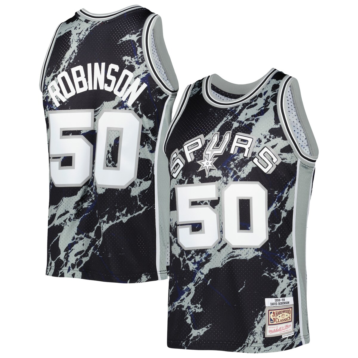 NBA スパーズ デビッド・ロビンソン ユニフォーム Mitchell & Ness（ミッチェル＆ネス） メンズ ブラック (MNC NBA MEN'S MARBLE SWINGMAN JERSEY)