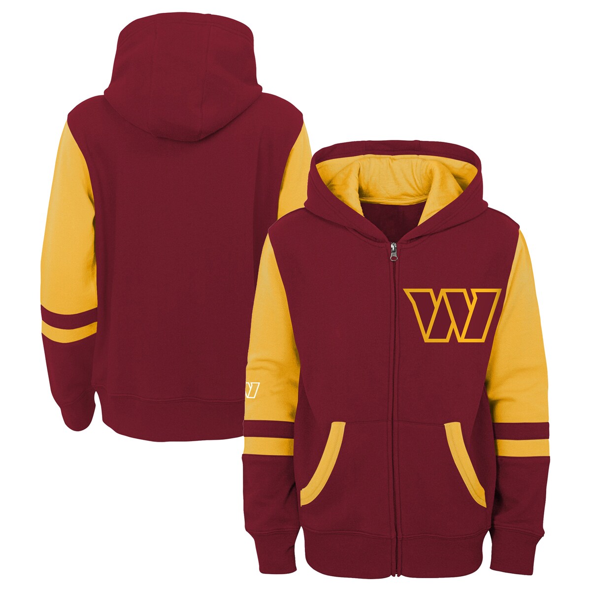 Highlight your young fan's budding dedication to the Washington Commanders with this Stadium full-zip hoodie. It feature...