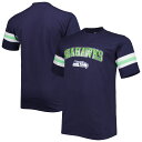 【公式グッズ】NFL シーホークス Tシャツ(大きいサイズ) Fanatics/ファナティクス メンズ ネイビー (Men's B&T Arm Stripe SST)