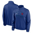 【公式グッズ】MLB カージナルス プルオーバー Nike ナイキ レディース ロイヤル (Women's Nike Rewind Splice Half Zip Crew Fleece)(4)