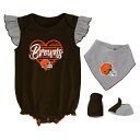 NFL ブラウンズ ベビー服 セット Outerstuff（アウタースタッフ） ベビー ブラウン (22 Newborn All The Love SS Creeper Bib & Bootie Set)