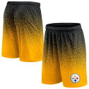 Support your favorite NFL team with these Pittsburgh Steelers Ombre shorts from Fanatics Branded. Made of lightweight, breathable material, these bottoms feature an elastic waistband for premium comfort and two side pockets for convenient storage. Best of all, their sublimated ombre design and heat-sealed team graphics ensure that your fandom stands out on Pittsburgh Steelers game days.Heat-sealed graphicsOfficially licensedMachine wash, tumble dry lowInseam on size M measures approx. 9''Sublimated ombre designBrand: Fanatics BrandedImportedTwo side pocketsElastic waistband with drawstringMaterial: 100% Polyester