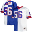 Pay homage to one of the greatest players in NFL history with this Lawrence Taylor Split Legacy replica jersey from Mitchell & Ness. It features contrasting New York Giants colors, as well as Lawrence Taylor's name and number featured on the front and back, making this the perfect option for you to remember all of his achievements while playing for the New York Giants. The droptail hem with side splits adds a layer of style while the mesh bodice brings breathability to your day.Machine wash, line dryOfficially licensedImportedDroptail hem with side splitsReplica Throwback JerseyBrand: Mitchell & NessHeat-sealed graphicsMesh bodiceRib-knit collarMaterial: 100% PolyesterTackle twill appliqueV-neckWoven jock tag on bottom left hem