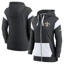 NFL セインツ パーカー Nike ナイキ レディース ヘザーブラック (22 Women's Plus Monaco Full Zip Hood)