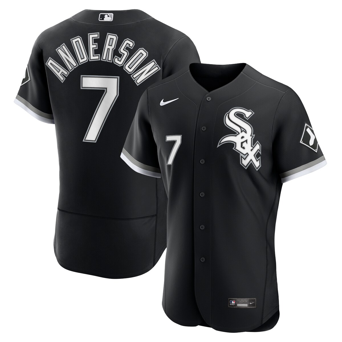 Experience game day in the same gear as your favorite Chicago White Sox player with this Tim Anderson Authentic Player jersey from Nike. Featuring an athletic cut and moisture-wicking fabric, it's identical to the official full-button top the Chicago White Sox wear on the field as they aim for the top of the division standings this season. The high-quality tackle twill graphics across the front and MLB Batterman CFX patch on the back put the finishing touches on your All-Star-worthy devotion to the Chicago White Sox.Short sleeveMachine wash, line dryMoisture-wicking fabricWoven jock tagWorn by players on-fieldMesh insets at sides at lower backMaterial: 100% PolyesterFull-button frontJersey Color Style: AlternateOfficially licensedAuthentic JerseyEmbroidered fabric appliqueSewn-on tackle twill graphicsImportedMLB Batterman CFX patch on center back neckRounded droptail hemBrand: Nike