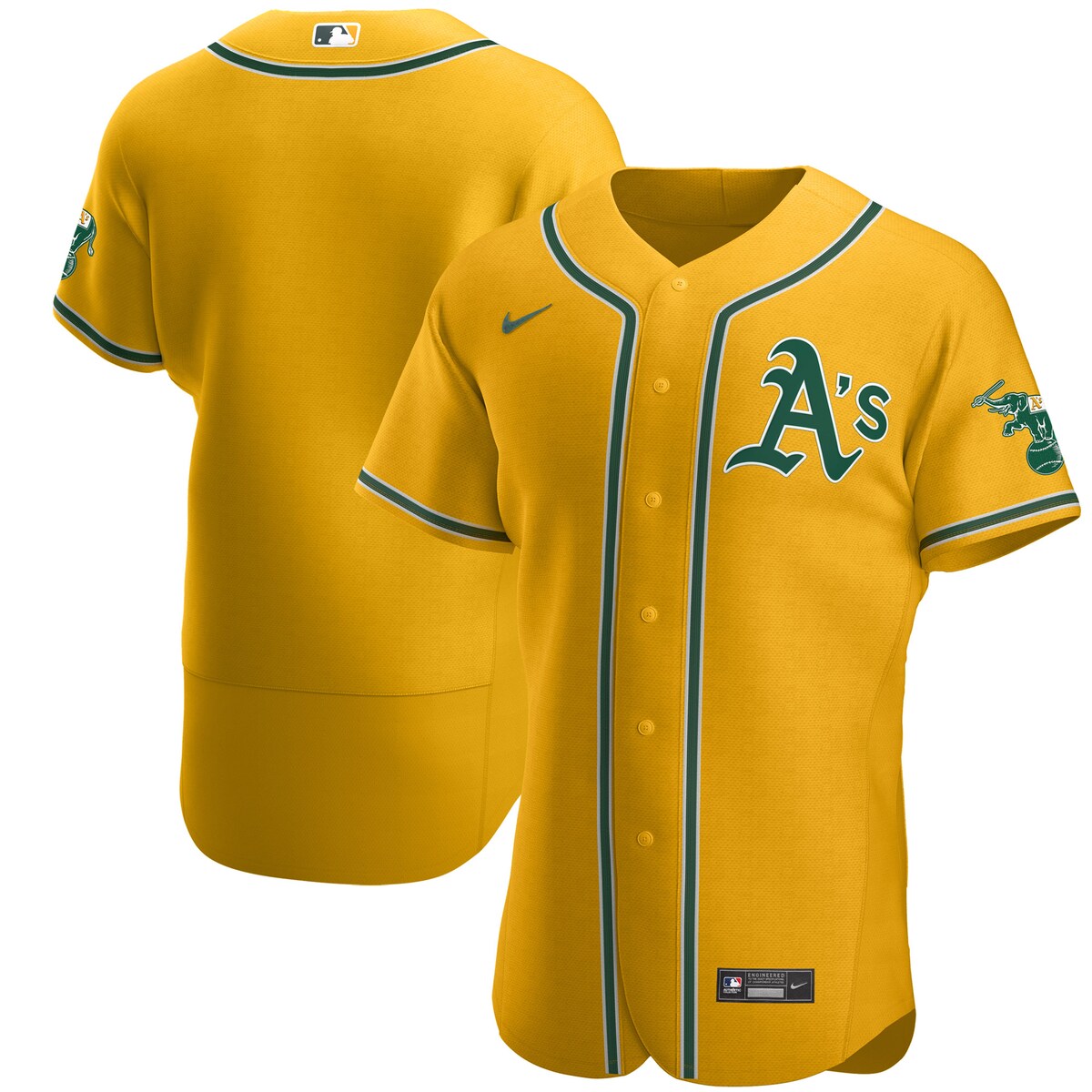 MLB アスレチックス オーセンティック ユニフォーム Nike ナイキ メンズ ゴールド (Men's MLB Nike Authentic Official Team Jersey)