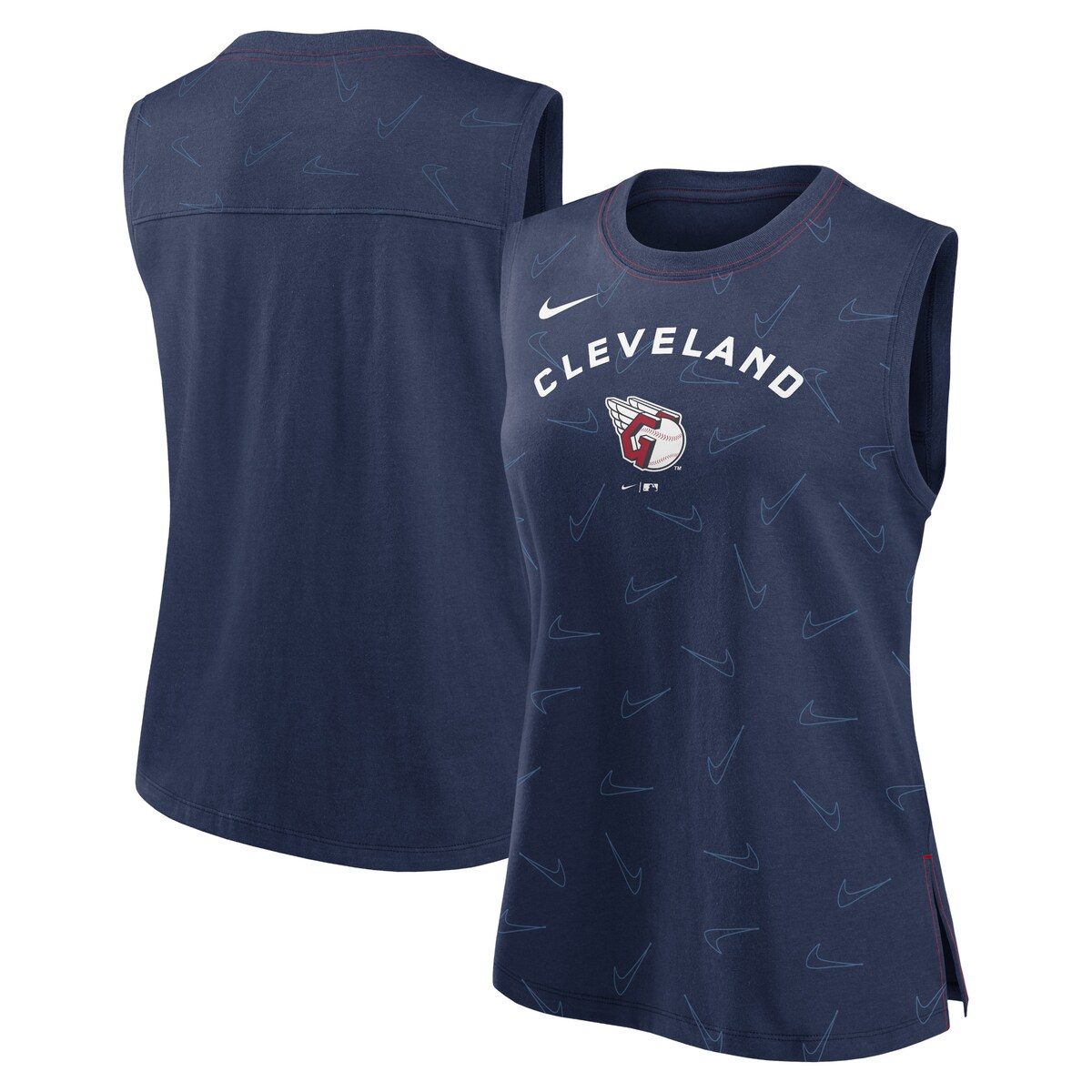 【公式グッズ】MLB インディアンス タンクトップ Nike/ナイキ レディース ネイビー (Women's Nike Muscle Play Tank)