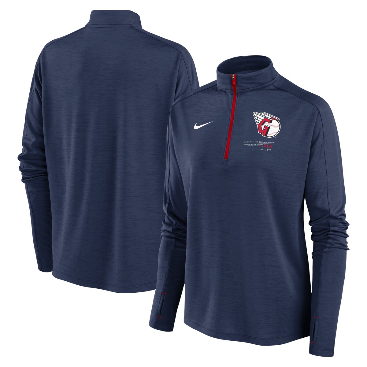 MLB インディアンス プルオーバー Nike ナイキ レディース ネイビー (Women's Nike HD Long Sleeve Pacer 1/4 Zip) 1