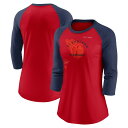 MLB インディアンス Tシャツ Nike ナイキ レディース レッド (Women's Nike Next Up 3/4 Sleeve Raglan Top)