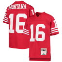 NFL 49ers ジョー・モンタナ ユニフォーム Mitchell & Ness（ミッチェル＆ネス） キッズ スカーレット (NFL Youth Legacy Jersey)