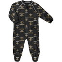 NFL セインツ カバーオール Outerstuff（アウタースタッフ） ベビー ブラック (23 Infant Raglan Full Zip Coverall)