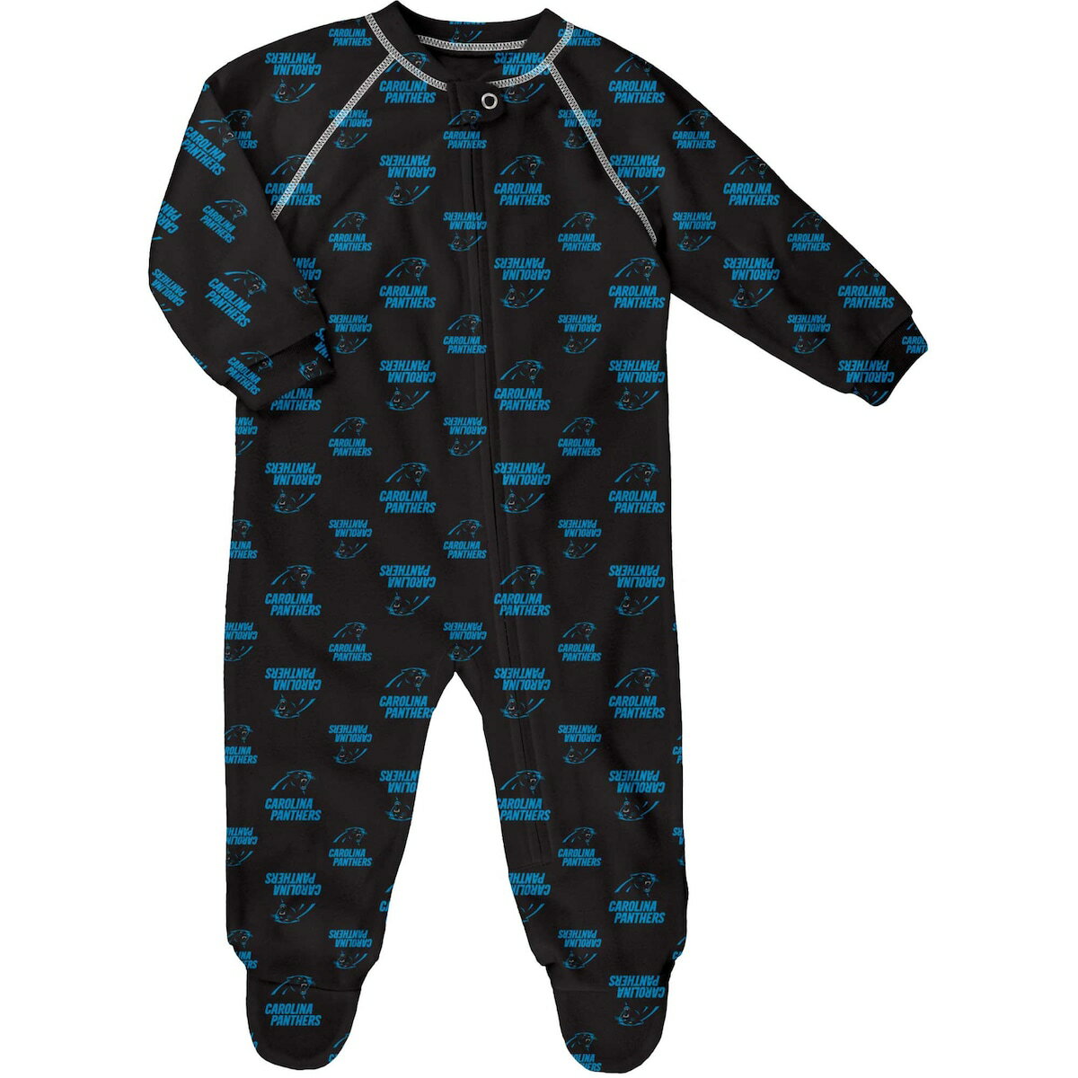 NFL パンサーズ ワンジー Outerstuff（アウタースタッフ） ベビー ブラック (23 Infant Raglan Full Zip Coverall)