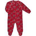 Provide your budding Atlanta Falcons fan with comfort and spirit each night by dressing them in this full-zip jumper. It features roomy raglan sleeves so they can stretch, crawl and sleep in comfort. An allover Atlanta Falcons print easily displays which team they'll root for each Sunday.Footed with non-slip dotsMachine wash with garment inside out, tumble dry lowOfficially licensedFlatlock stitchingMaterial: 100% PolyesterFlame resistantBrand: OuterstuffInseam on size 18M measures approx. 10"Long sleeveSnap closure at neckRaglan sleevesFull-zipImportedSublimated graphics