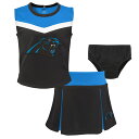 NFL パンサーズ ワンピース Outerstuff（アウタースタッフ） トドラー ブラック (23 Toddler Spirit Cheer 3 Piece Cheerleader Set)