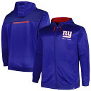 As the ultimate layer, this full-zip Profile Defender hoodie promotes comfort and style. An unmistakable New York Giants design with distinct team graphics and accents creates a fan-forward look. Fleece lining and a cozy midweight construction keep you comfortable.Officially licensedFull ZipMachine wash, tumble dry lowInterior hood with contrast-color liningHoodedMaterial: 100% PolyesterLong sleeveBrand: ProfileScreen print graphicsMidweight hoodie suitable for moderate temperaturesImportedRight side pocket with smaller interior pocketFleece liningTwo front pockets