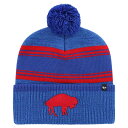 Warm up your noggin with a bold showing of Buffalo Bills pride by adding this Fadeout Cuffed Knit Hat with Pom from '47 to your collection. The team-colored details and classic construction give you a spirited yet versatile look, while the embroidered graphics offer an added boost of flair. The toasty knit design makes this hat a strong choice when the temperature dips on Buffalo Bills game day.One size fits mostPom on topHand wash, dry flatOfficially licensedBrand: '47Material: 100% AcrylicSingle sided graphicsCuffedWoven clip tagEmbroidered graphics with raised detailsImported