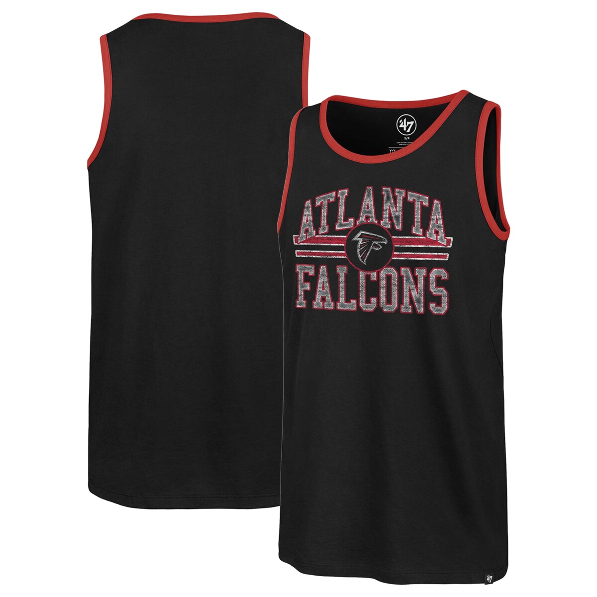 Stay cooler on sunny Atlanta Falcons game days in this Winger Franklin tank top from '47. It features team graphics printed in a vintage design on breathable fabric. The contrasting trim also accentuates your Atlanta Falcons fandom.Material: 100% CottonMachine wash, tumble dry lowRibbed collar and trimImportedOfficially licensedSleevelessDistressed screen print graphicsBrand: '47Crew neck