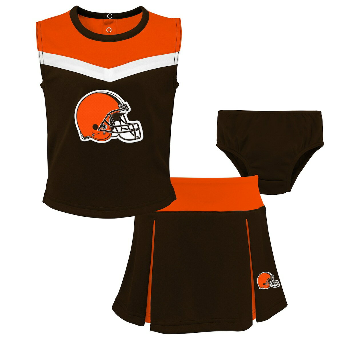 NFL ブラウンズ チアドレス Outerstuff（アウタースタッフ） トドラー ブラウン (23 Toddler Spirit Cheer 3 Piece Cheerleader Set)