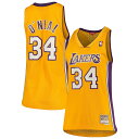 【公式グッズ】NBA レイカーズ シャキール・オニール ユニフォーム Mitchell & Ness(ミッチェル&ネス) レディース ゴールド (Womens ...