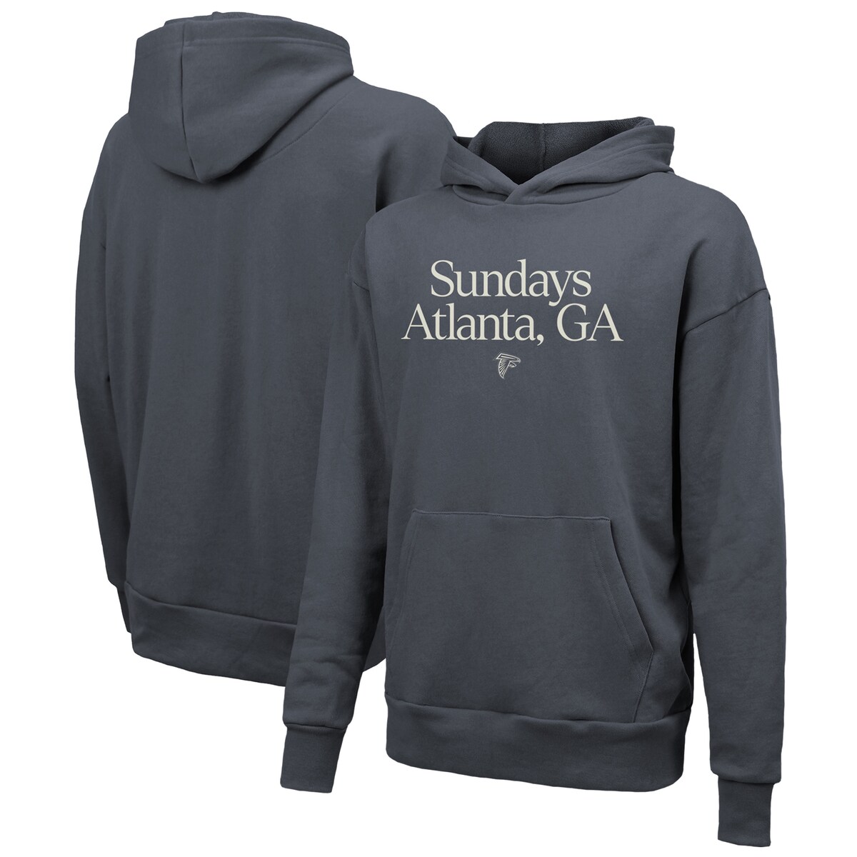 NFL ファルコンズ プルオーバー パーカー Majestic（マジェスティック） グレイ (23 Falcons Sundays charcoal hoodie)