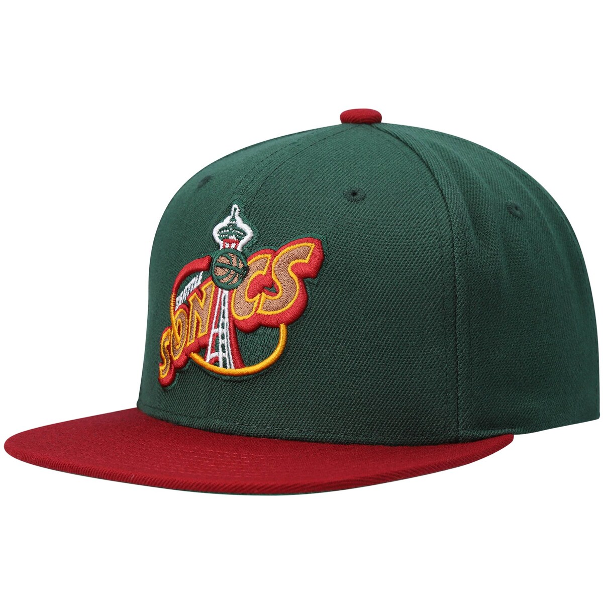 NBA スーパーソニックス アジャスタブルキャップ Mitchell Ness（ミッチェル＆ネス） メンズ グリーン (NBA MNC HWC MVP Team 2Tone 2.0 Snapback)