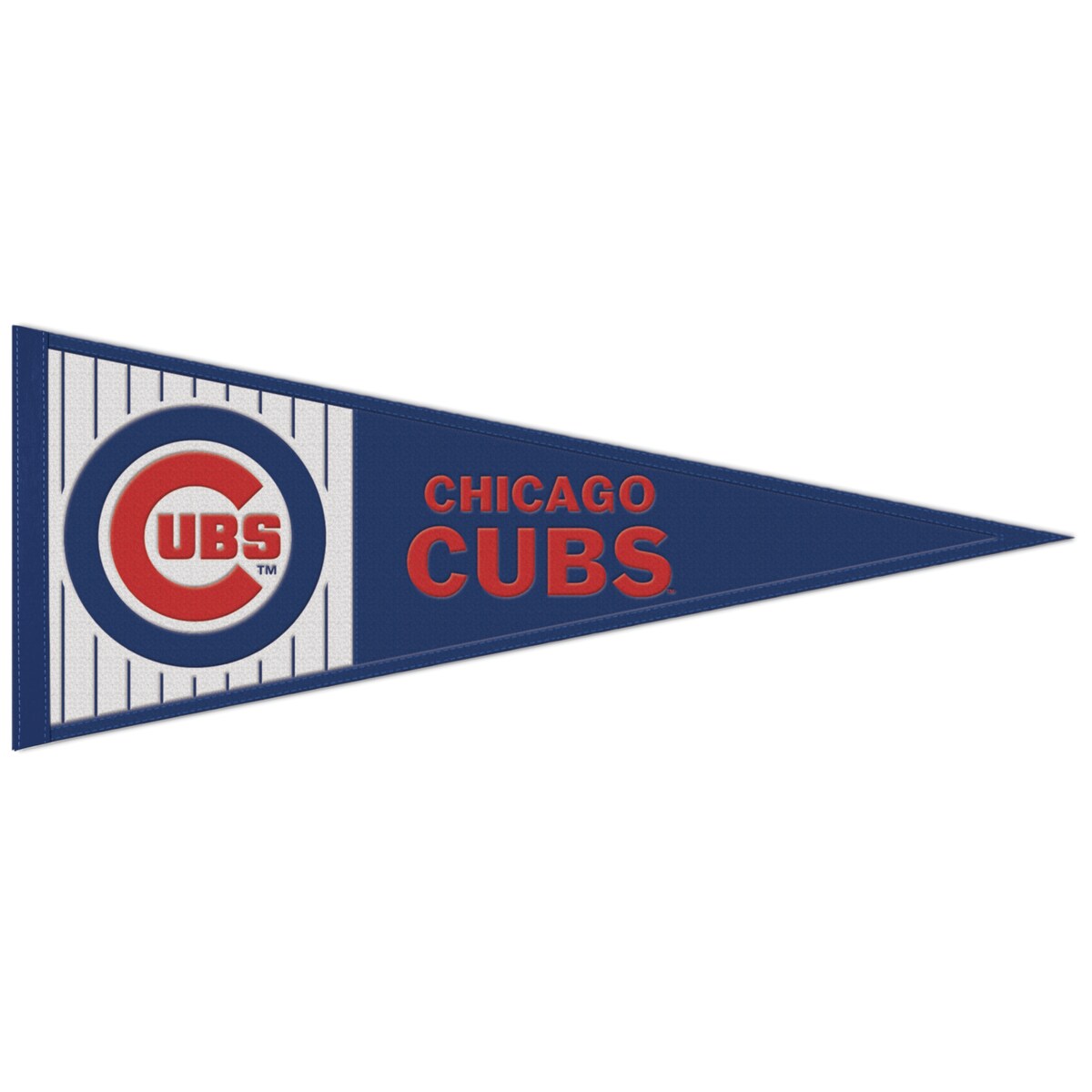 Put your die-hard Chicago Cubs fandom on full display with this WinCraft 13" x 32" pennant. It features embroidered graphics of the team's logo and their name spelled out, meaning there will be no doubt about who you are rooting for on game day. Whether displayed outside, in your office or anywhere else, the durable wool fabric ensures this piece of Chicago Cubs dcor will always emphasize your team spirit.Single-sided designOfficially licensedEmbroidered Fabric AppliqueImportedMaterial: 70% Wool/30% PolyesterBrand: WinCraftWipe clean with a damp clothMeasures approx. 13'' x 32''