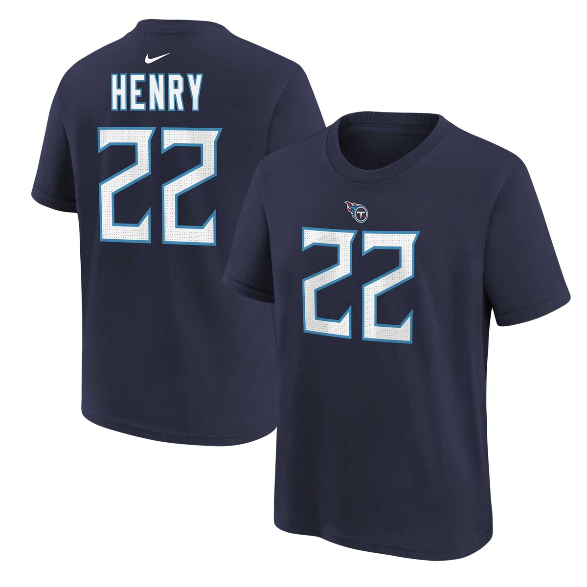 【公式グッズ】NFL タイタンズ デリック・ヘンリー Tシャツ Nike ナイキ キッズ ネイビー (23 Youth 8-20 Nike Player N&N SST)