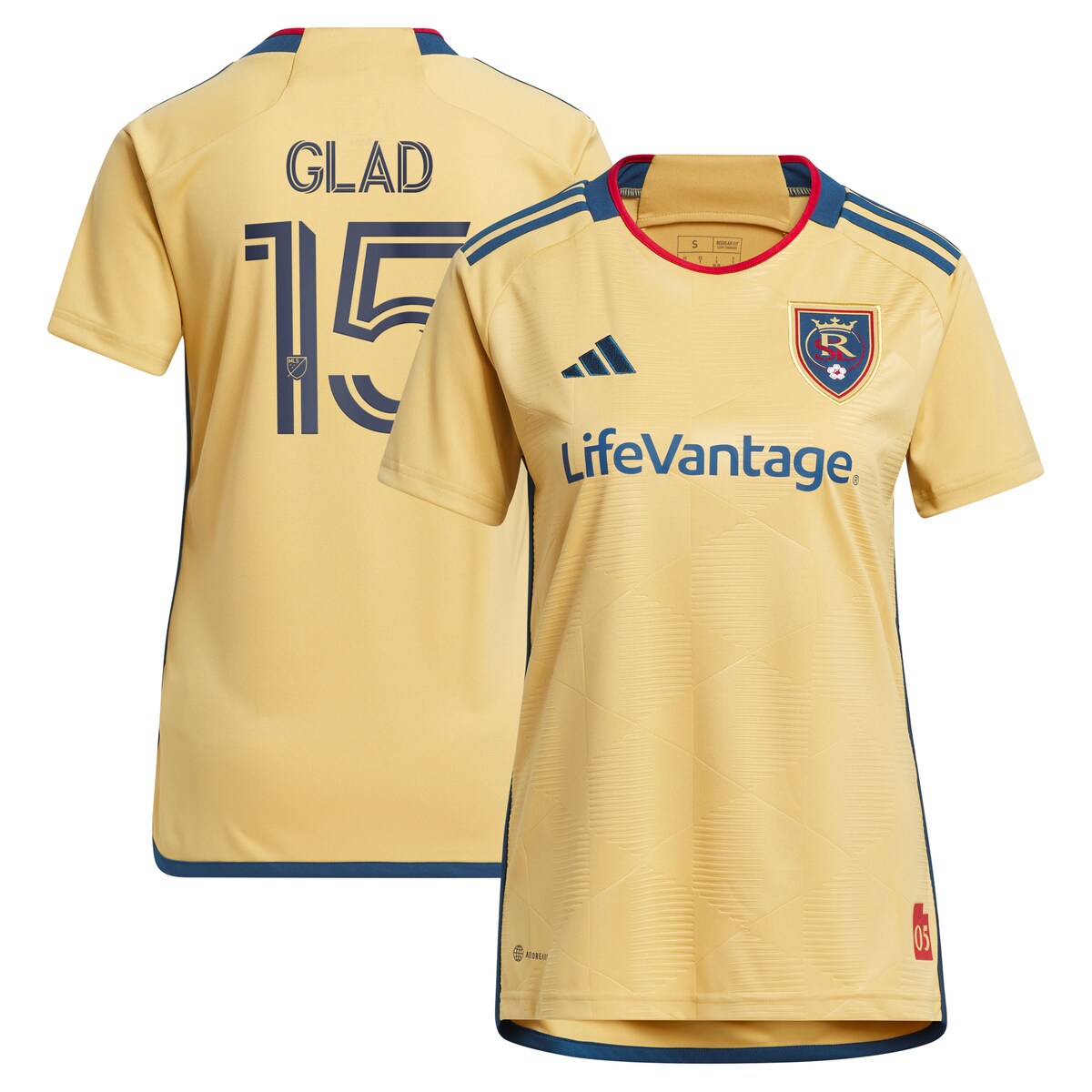 【公式グッズ】MLS ソルトレイク グラッド レプリカ ユニフォーム Adidas（アディダス） レディース ゴールド (ADI 2023/24 Women's Replica Jersey - Player)