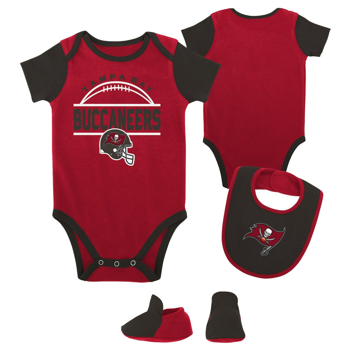 NFL バッカニアーズ ロンパースセット Outerstuff（アウタースタッフ） ベビー レッド (23 Newborn Home Field Advantage Creeper Bib and Bootie Set)