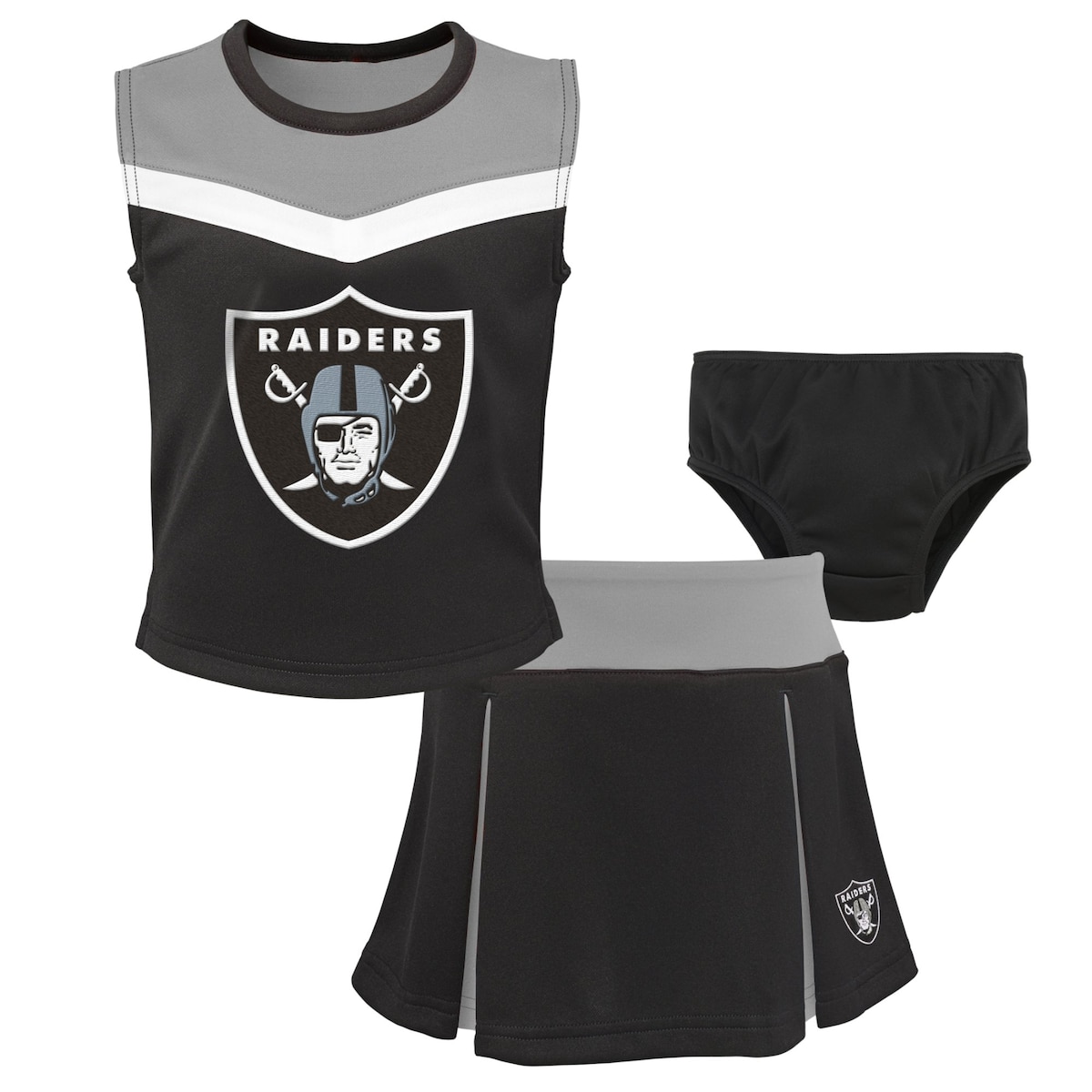 NFL レイダース チアドレス Outerstuff（アウタースタッフ） トドラー ブラック (23 Juvenile Spirit Cheer 3 Piece Cheerleader Set)