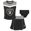 NFL レイダース ワンピース Outerstuff（アウタースタッフ） トドラー ブラック (23 Juvenile Spirit Cheer 3 Piece Cheerleader Set)