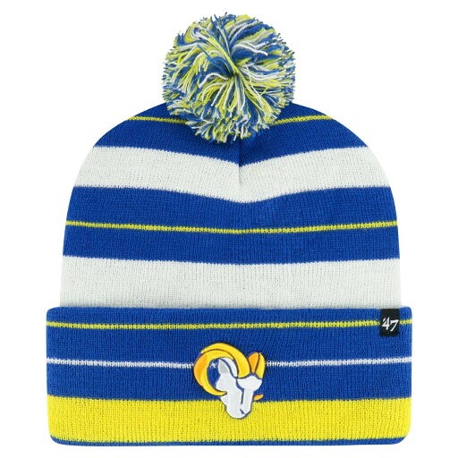NFL ラムズ ニット帽 '47 メンズ ロイヤル (NFL Powerline Cuffed Pom Knit) NFL ラムズ ニット帽 '47 メンズ ロイヤル (NFL Powerline Cuffed Pom Knit)