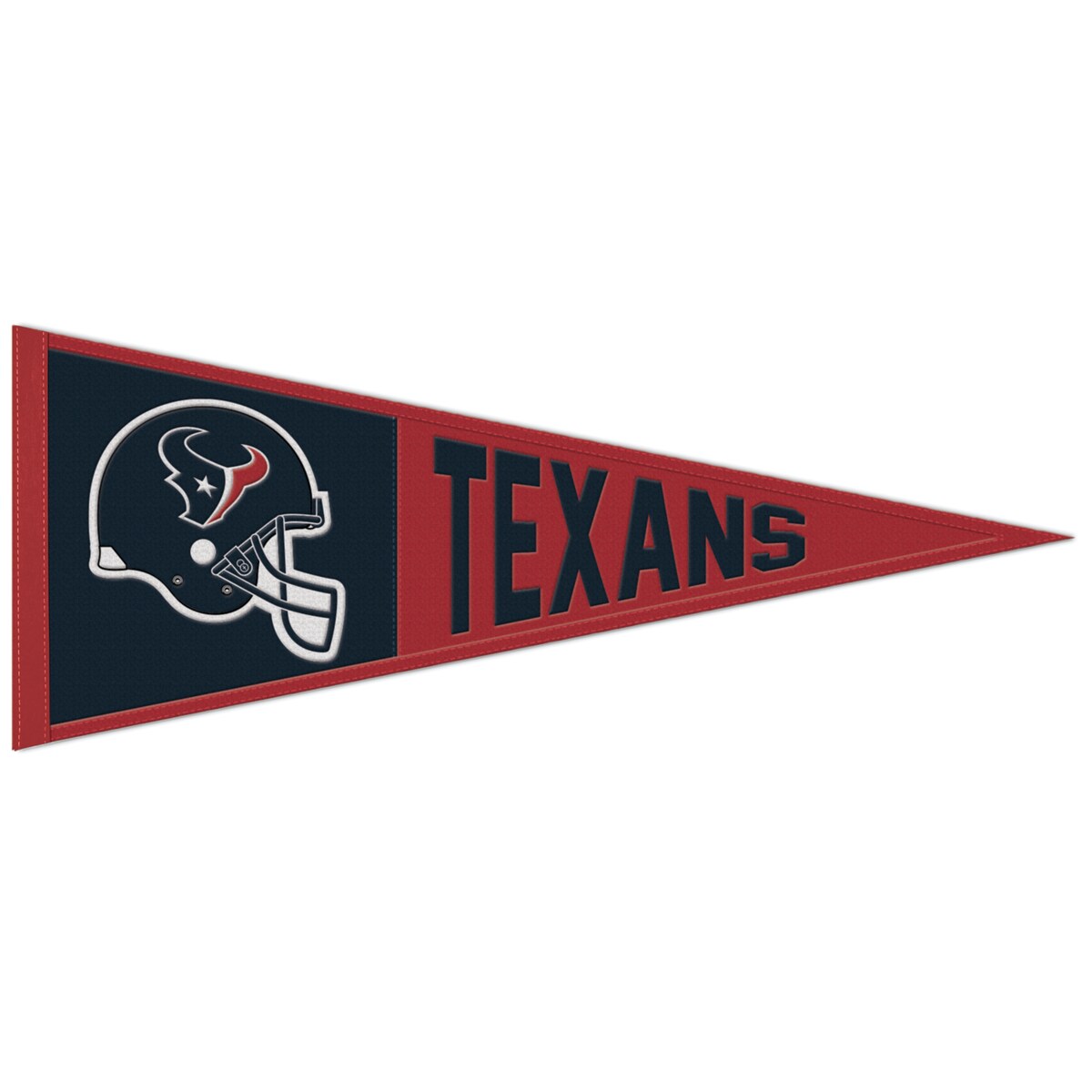 Make your unwavering loyalty to the Houston Texans loud and clear with this 13" x 32" pennant from WinCraft. It features the team's retro logo and their name spelled out, meaning there will be no doubt who you're rooting for on game day. The durable wool fabric makes this the perfect piece of Houston Texans dcor to display outside, in your office or anywhere else.Material: 70% Wool/30% PolyesterDesigned in the USASingle-sided designMeasures approx. 13'' x 32''Officially licensedImportedEmbroidered fabric appliqueWipe clean with a damp clothBrand: WinCraft
