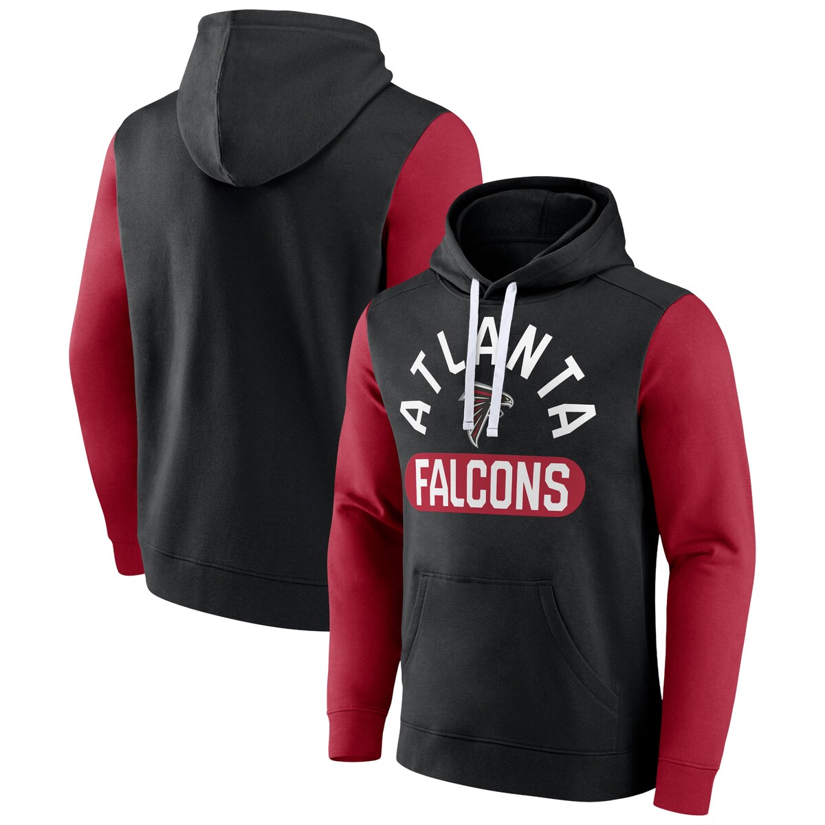 NFL ファルコンズ プルオーバー パーカー Fanatics（ファナティクス） メンズ ブラック (Men's Fanatics Branded Extra Point Cotton Fleece Colorblock)