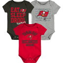 NFL バッカニアーズ ロンパース Outerstuff（アウタースタッフ） ベビー レッド (18 Newborn Eat, Sleep, Drool 3-Piece Creeper Set)