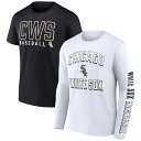 エントリーでポイント7倍【公式グッズ】MLB ホワイトソックス Tシャツセット Fanatics/ファナティクス メンズ ブラック (MEN'S LONG SLEEVE SHORT SLEEVE TEE COMBO PACK)