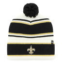 NFL セインツ ニット帽 '47 キッズ ホワイト (NFL Youth Stripling Cuffed Pom Knit)