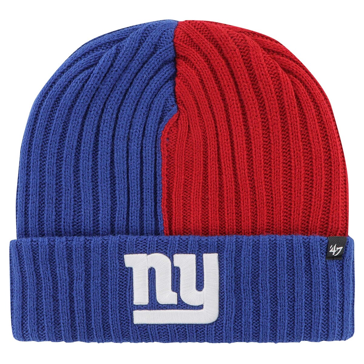 Warm up your noggin with a bold showing of New York Giants pride by adding this Fracture Cuffed Knit Hat Hat from '47. T...