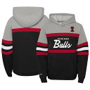 【公式グッズ】NBA ブルズ プルオーバー パーカー Mitchell & Ness(ミッチェル&ネス) キッズ ヘザーグレイ (Youth OST M&N HWC Head Coach PO Hoodie)