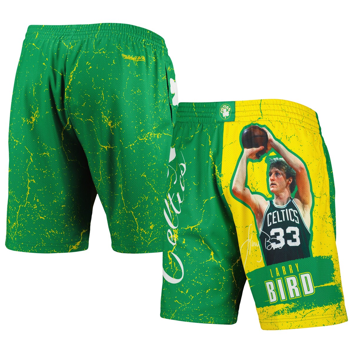 NBA セルティックス ラリー・バード ショーツ Mitchell & Ness（ミッチェル＆ネス） メンズ グリーン (NBA MNC PLAYER BURST MESH SHORTS)