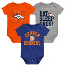 NFL uRX p[XZbg OuterstuffiAE^[X^btj xr[ IW (23 Newborn Eat, Sleep, Drool Retro 3 Pack Creeper - SMU)