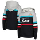 【公式グッズ】NBA スパーズ プルオーバー パーカー Mitchell & Ness(ミッチェル&ネス) キッズ グレイ (Youth OST M&N HWC Head Coach PO Hoodie)