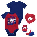 NFL ビルズ キッズウェアセット Mitchell & Ness(ミッチェル&ネス) ベビー レッド (23 Newborn Throwback Big Score Creeper Bib and Bootie Set)(4)