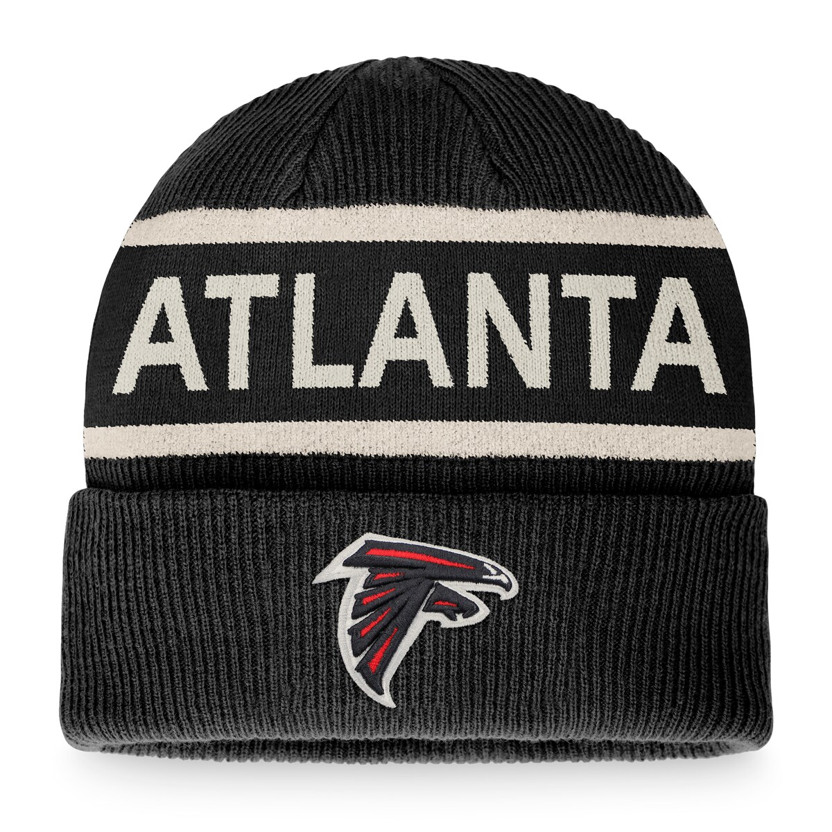 NFL ファルコンズ ニット帽 Fanatics（ファナティクス） メンズ ブラック (NFL Heritage Cuffed Knit)