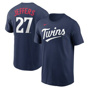 【公式グッズ】MLB ツインズ ライアン・ジェファーズ Tシャツ Nike ナイキ メンズ ネイビー (Men's Nike Player Name and Number T-Shirt - LR10)